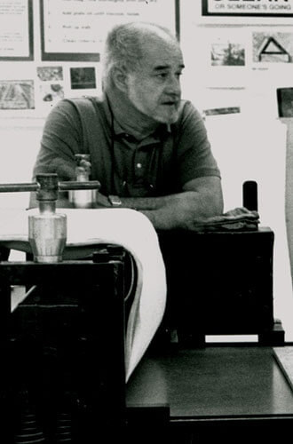 Raymond E. George in the studio.