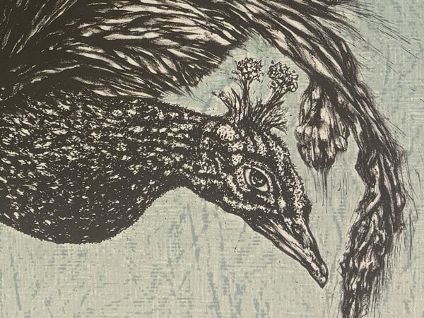 A print of a bird.